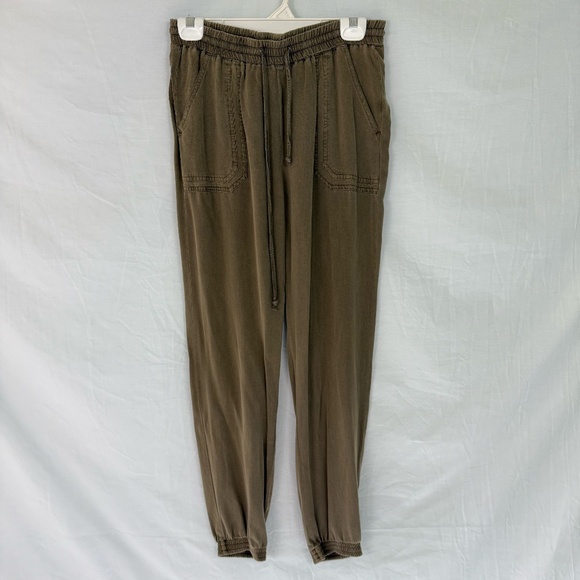 Rag Poet Green Khaki Joggers Size XS - Picture 1 of 16